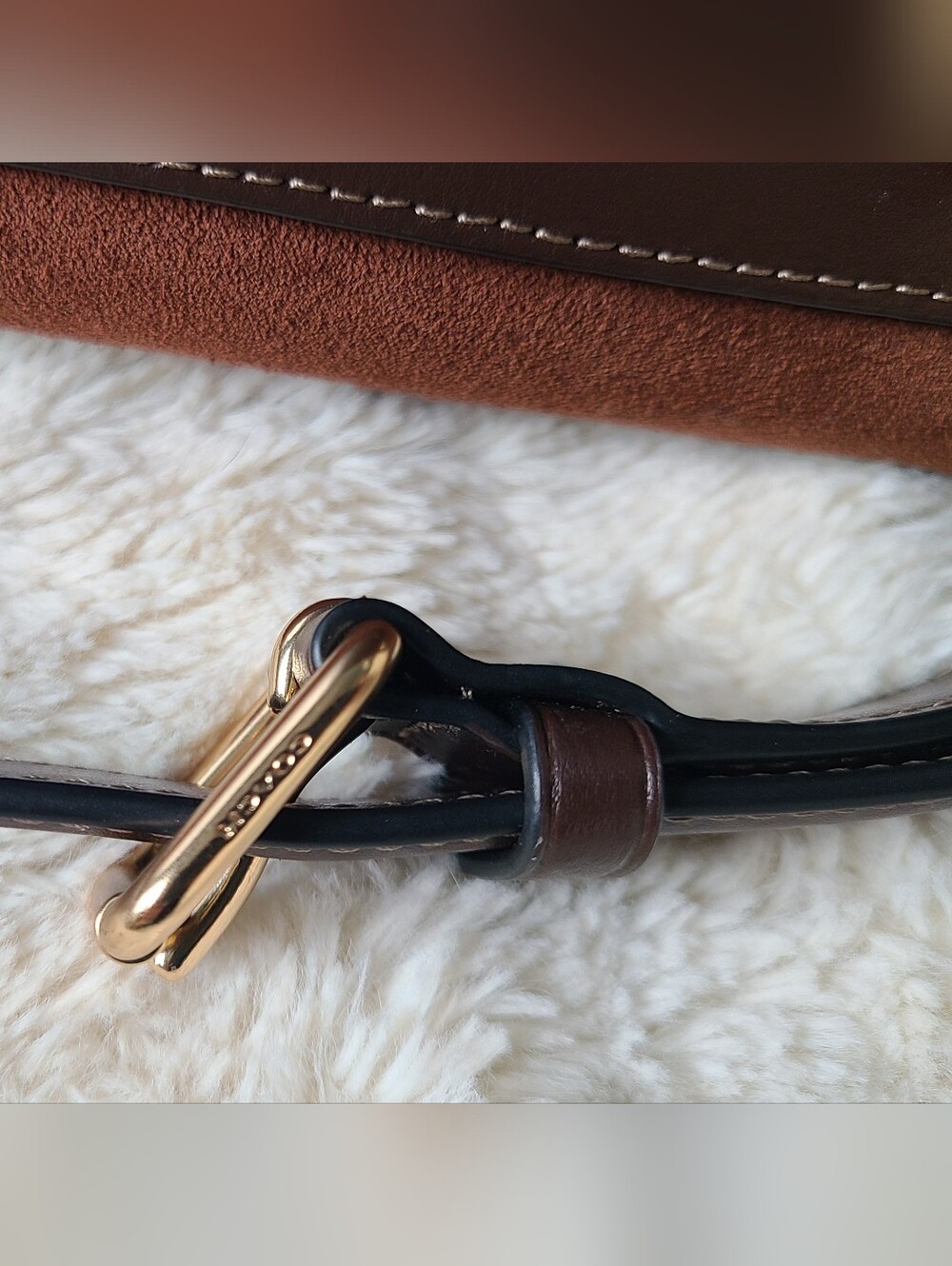 Coach Rowan Large Vintage Brown Suede Satchel - Picture 12 of 17